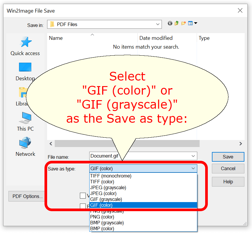 Win2Image Save As GIF